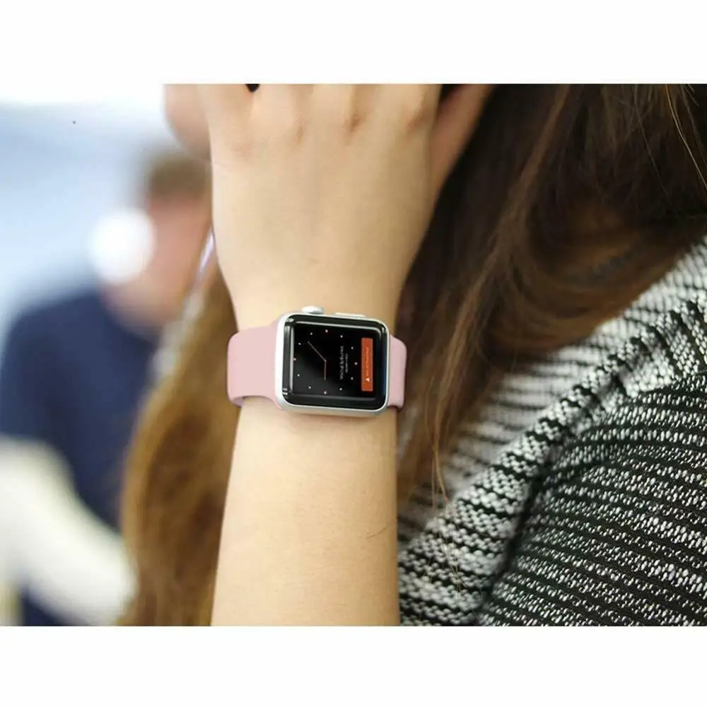 Ремешок силиконовый для Apple Watch Series 1 2 3 4 мягкий спортивный сменный резиновый