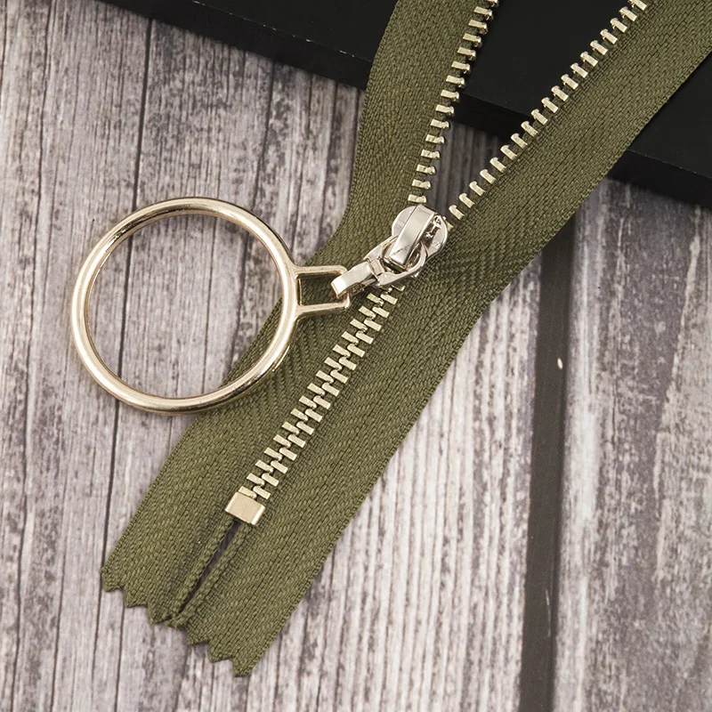 navygreengold 2/5 шт Meetee автоматический замок 3# Металлические молнии 20 см закрытые молнии для шитья сумки, юбка DIY аксессуары для одежды ZA152 - Цвет: navygreengold