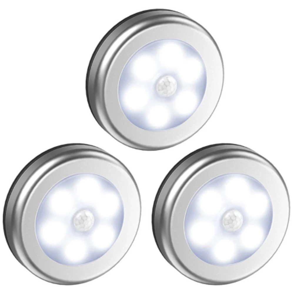 

6LED Night Light Smart Motion Sensor Lamp Wall Lighting Lamp Human Body Induction Stickable Hallway Bedroom Kitchen Wall Light