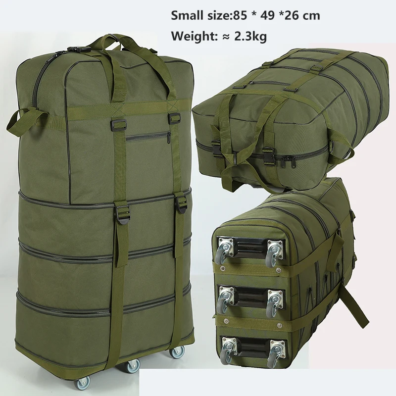 Small ArmyGreen Складной чехол на колесиках 158, авиационная сумка с колесиком, дорожная сумка, большая вместительность, ткань Оксфорд, для путешествий за границу, сумка для багажа - Цвет: Small ArmyGreen