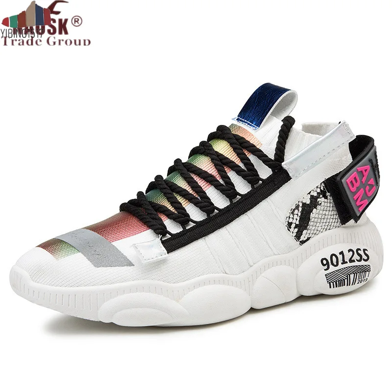 2019 сетчатые мужские повседневные кроссовки на массивном каблуке мужская обувь