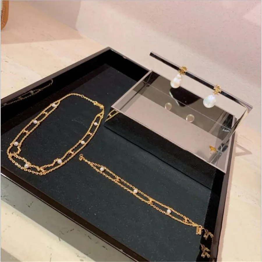 

YIKUF88 2021 NEW Women Retro Copper Plated Real Gold Gold Double Pearl Necklace