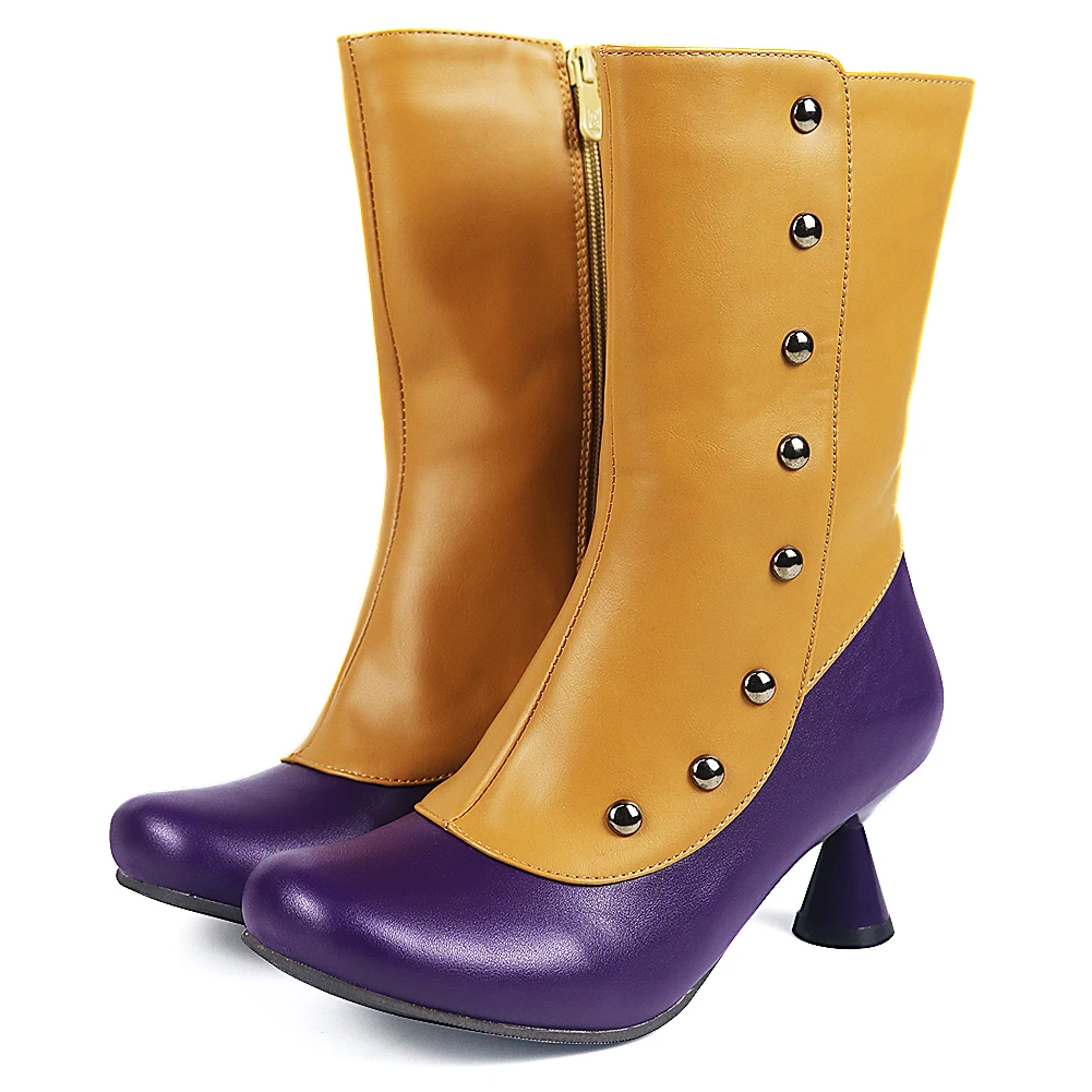 

2021 Brand Design Western Boots Woman Shoes Big Size 43 Retro Patchwork Comfortable Heels Fashion Winter Boots Ladies