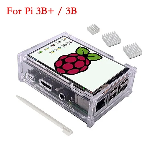 Raspberry Pi 4 сенсорный экран 3,5 дюймов TFT дисплей 480*320 ЖК-монитор с акриловым корпусом алюминиевый радиатор для Raspberry Pi 3 3B - Цвет: for Pi 3B 3B Plus