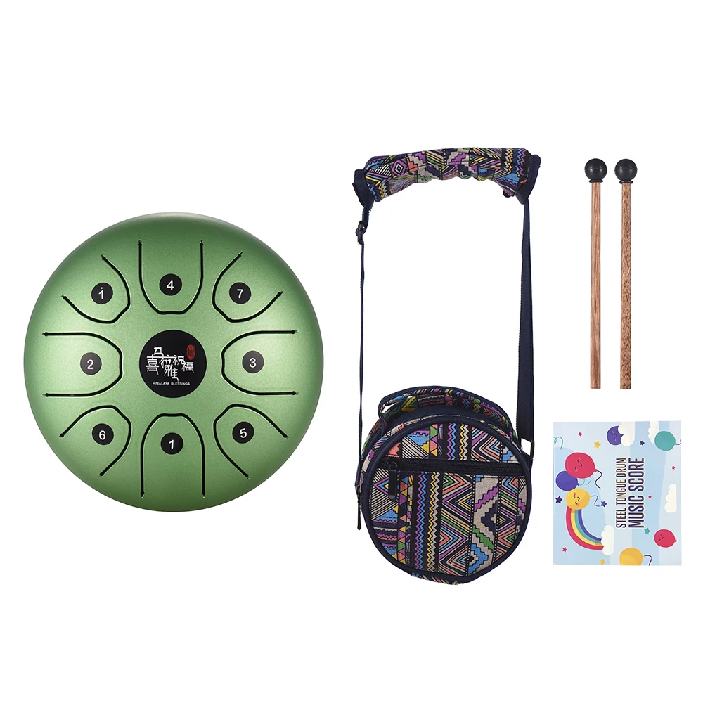 

US IN STOCK 5.5 Inch C Key Tongue Drum Mini 8-Tone Steel Hand Pan Drum Percussion Instrument with Drum Mallets Carry Bag