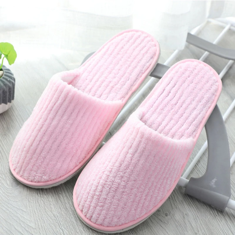 

Coral Velvet Disposable Slippers Unisex Home Guest Slippers Thickening Non-slip Hotel Supplies Portable Travel Women's Slippers