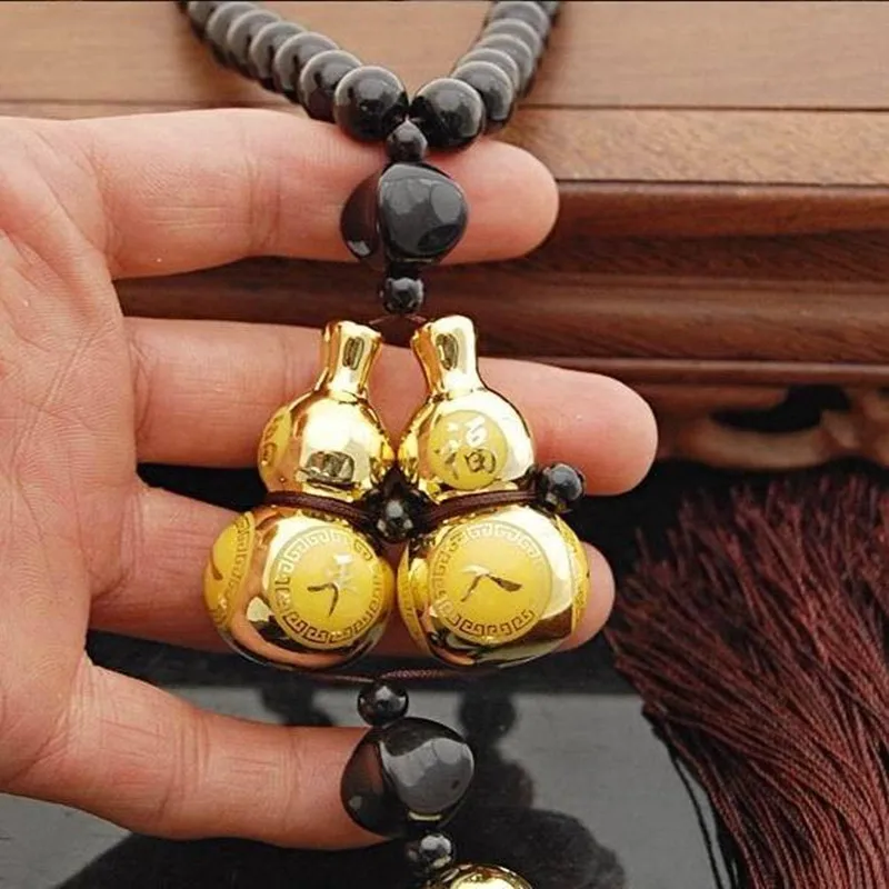 1 шт . Позолоченные двойные стеклянные бусины в виде тыквы амулет для безопасного