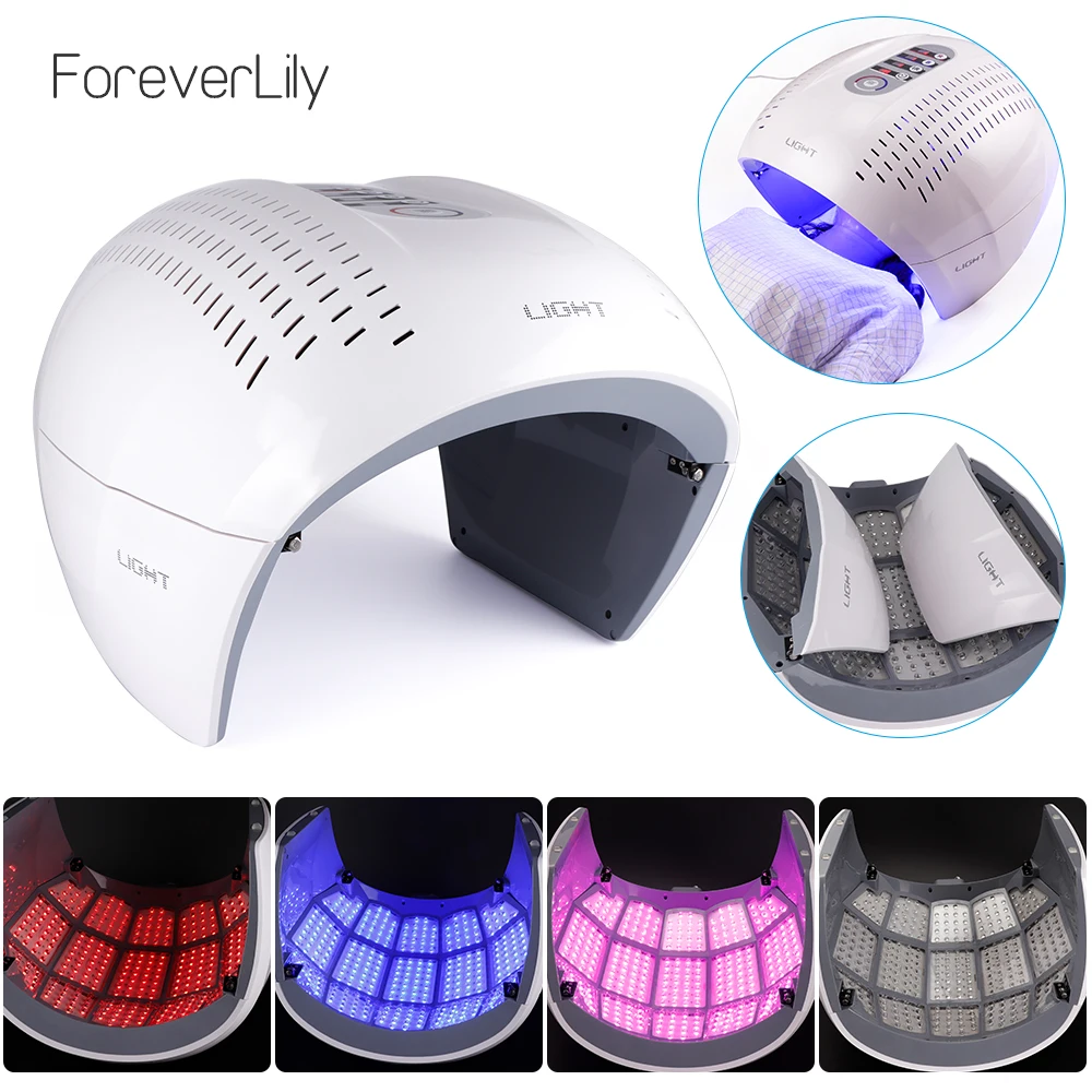 

4Color Foldable LED Facial Spectrometer Acne Removal Photon Skin Rejuvenation Beauty Salon Device Phototherapy Instrument