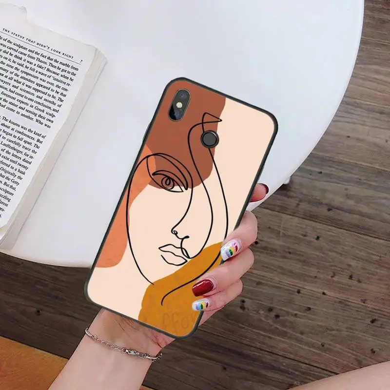 

Poster Minimalist Face artwork sketch Phone Case For Xiaomi Redmi note 7 8 9 t k30 max3 9 s 10 pro lite