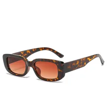 new fashion short box sunglasses women square sun glasses retro leopard small sunglasses men UV400