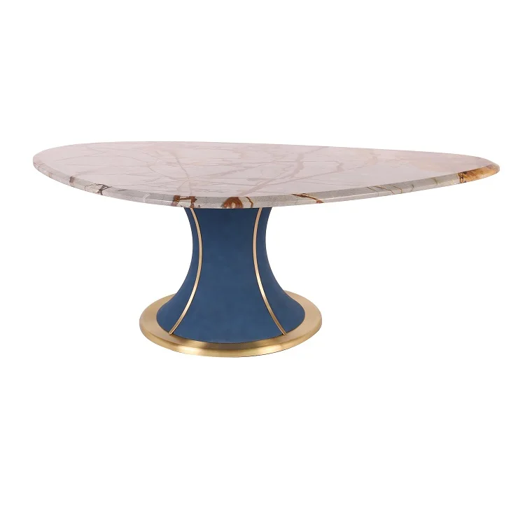 

Postmodern Light Luxury Opper Wire Drawing Irregular Tea Table