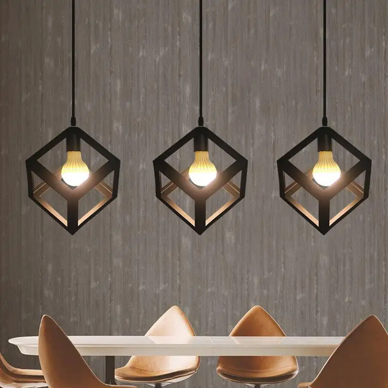 

Studyset Industrial Cube Metal Pendant Light Accessory Loft Ceiling Lamp for Home Bar Cafe