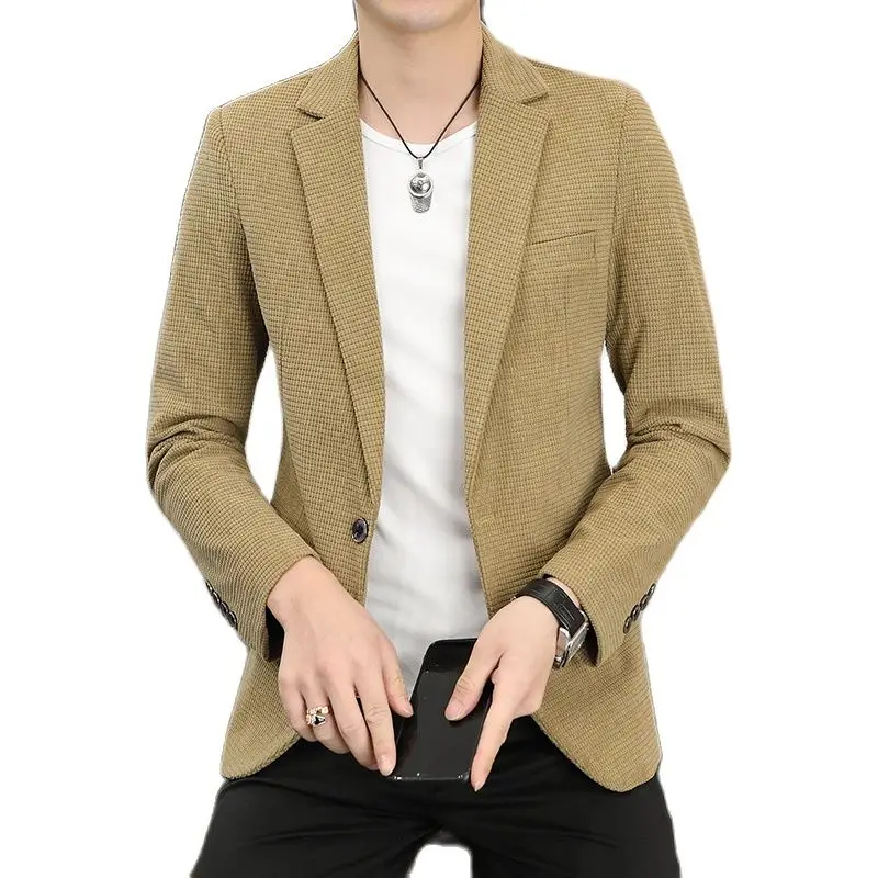 Новинка 2021 осенняя модная мужская повседневная приталенная куртка в Корейском