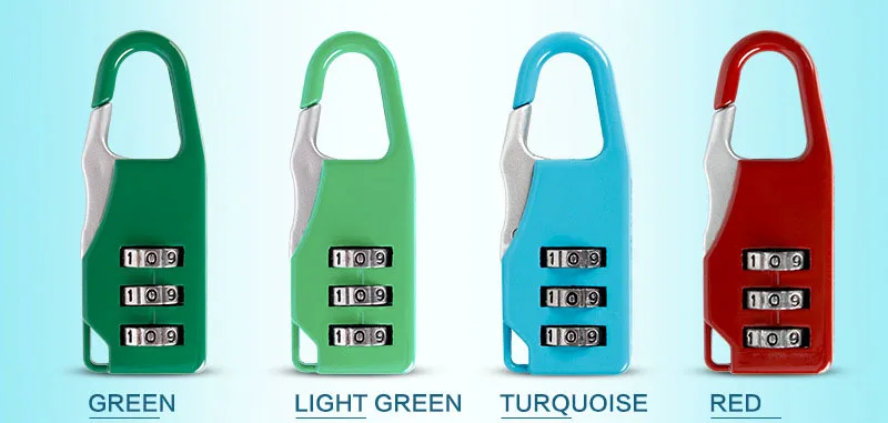 Hot Sale locks New Resettable 3 Digit Combination Save Travel Luggage Suitcase Code Lock Black Backpack lock 7 colors wholesale