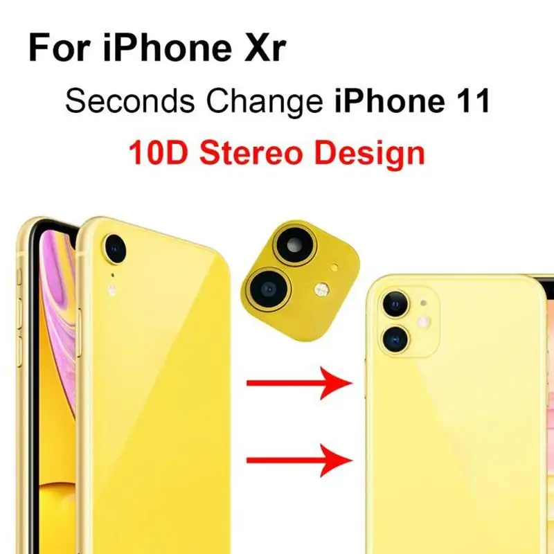 Металлическая защитная пленка для объектива камеры iPhone XR 9D Защитная экрана
