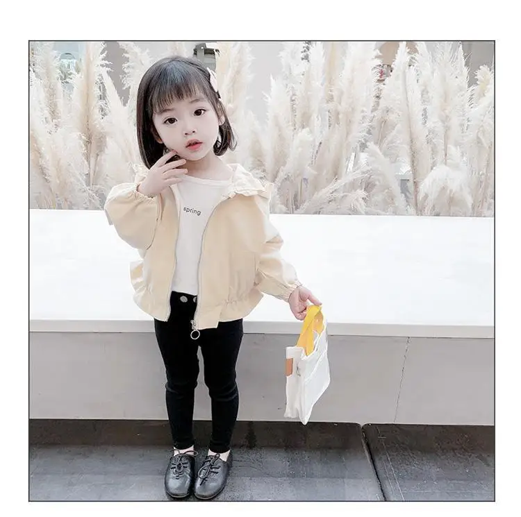 

Kid Girls' Jacket Spring and Autumn short Children's Clothing Korean top Baby Outing Clothes Children Zipper Cardigan Jacket