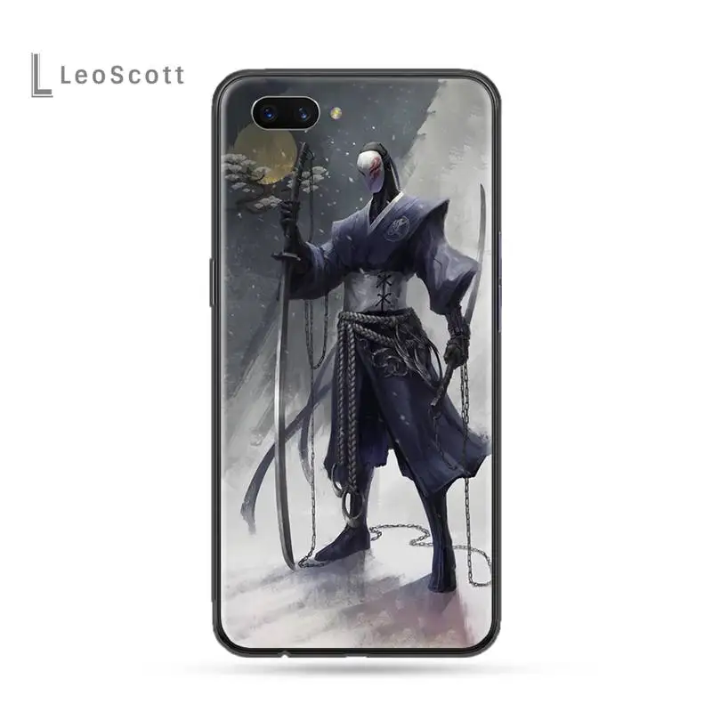 

Anime black ninja samurai Phone Case For OPPO F 1S 7 9 K1 A77 F3 RENO F11 A5 A9 2020 A73S R15 REALME PRO