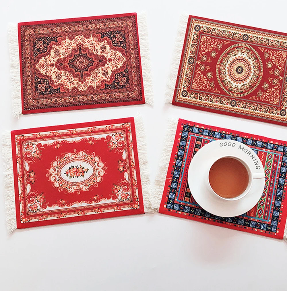 Турецкий Ретро богемный Настольный коврик ручной работы нескользящий обеденный