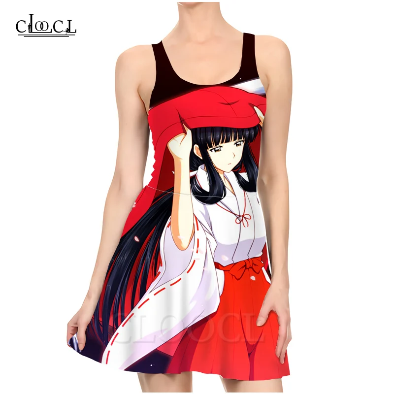 CLOOCL японское аниме инуяся 3D принт женское повседневное без рукавов 2021 летнее