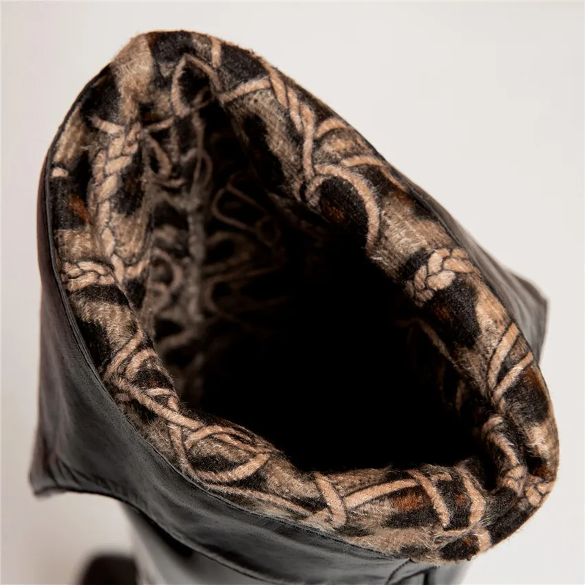 Осенние женские ботфорты на высоких каблуках и платформе Женские сапоги высоком