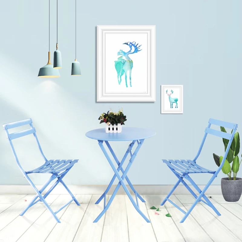 Стол и стул из кованого железа для сада улицы складной столик террасы столы