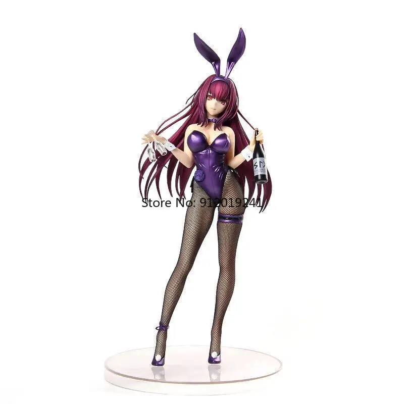 

24cm Fate Grand Order Girl Anime Scathach With Wine Sashi Ugatsu Sexy Bunny Lancer Alter Action Figures Collection Model