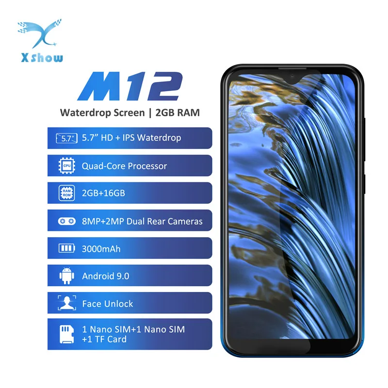 Камера Leagoo M12 5 7 дюйма Android 9 MT6739ww 2 Гб ОЗУ 16 ПЗУ 3000 мАч В/1 А быстрая зарядка Face ID