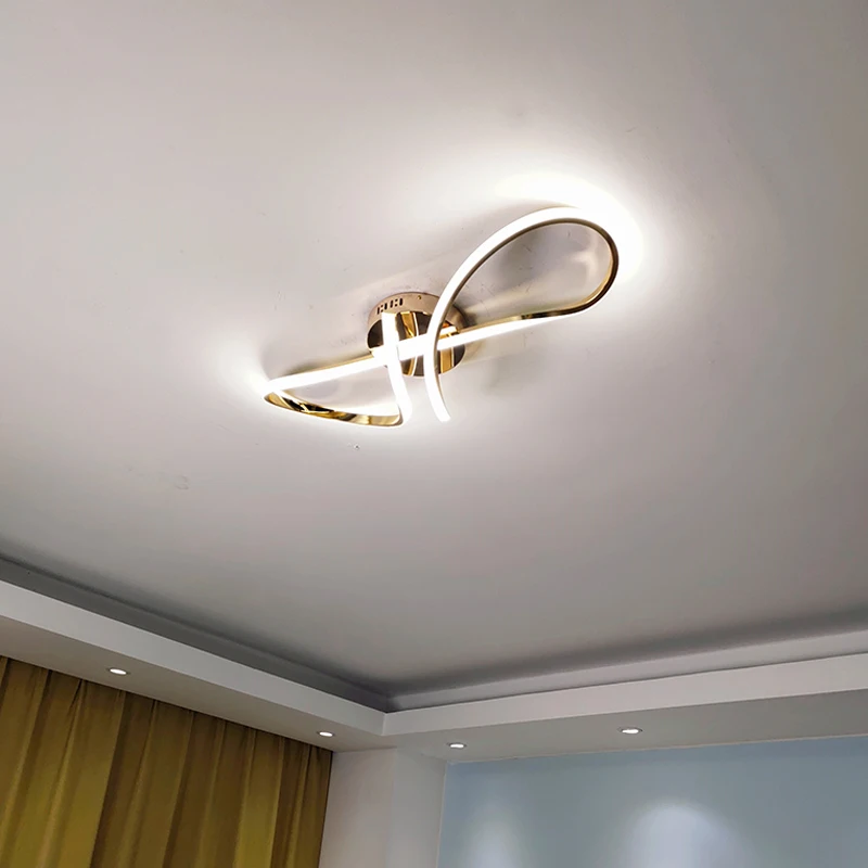 $70.00 Modern Led Ceiling Lights For Living Room Bedroom Ceiling Lamp Golden Chrome Plating Study Kitchen Indoor lighting Fixture