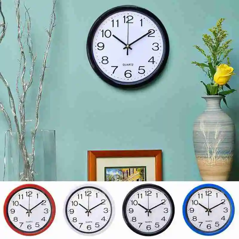 

Fashion Simplicity Round Wall Clock Quartz Silent Sweep Office Movement For Living Decor Fits Kitchen Room Bedroom Home Clo D6W6