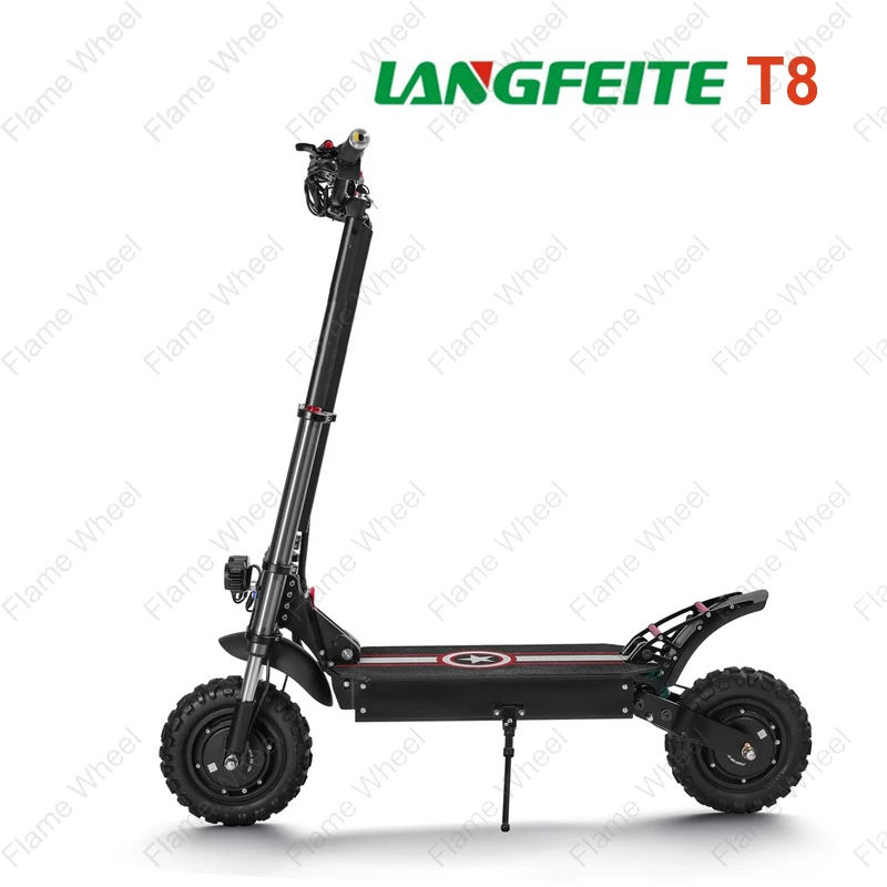 Verkauf LANGFEITE T8 1200Wx2 Dual Motor 26Ah 11inch Klapp Elektrische Roller Top Geschwindigkeit 70 Km/h Max. Last 150kg Off Raod E-Roller