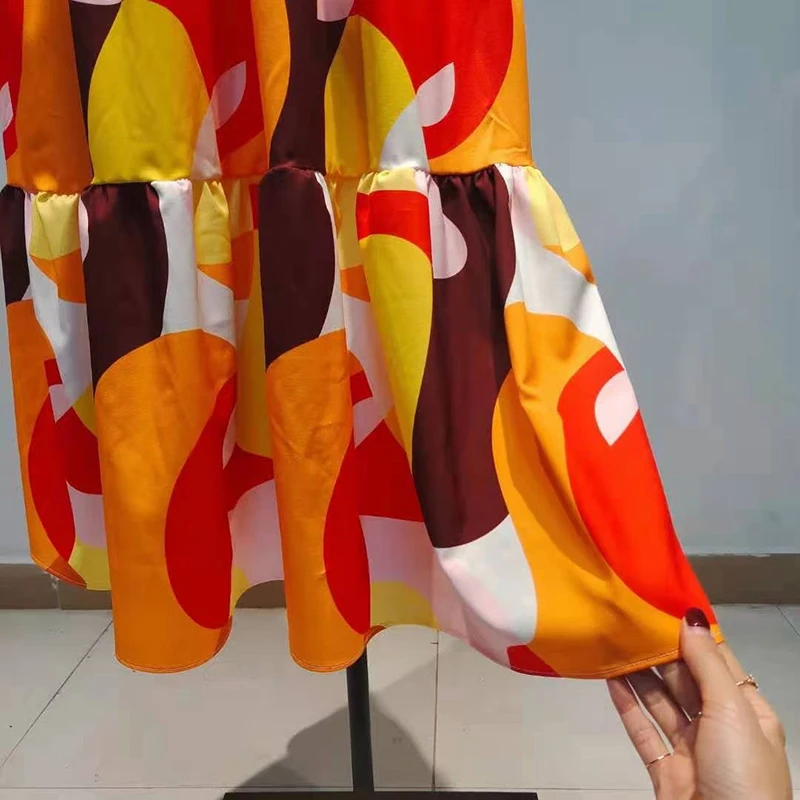 Женское платье без рукавов VGH лоскутное с бантом квадратным вырезом и высокой