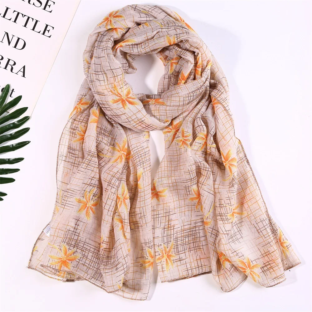 2020 New Coconut Tree Print Scarves Shawls Long Soft Viscose Silver Foil Wrap Scarf Hijab 7 Color Free Shipping |