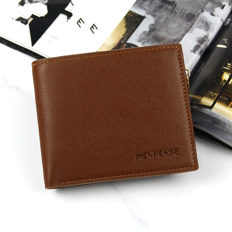 

Мужской кожаный кошелек, мужской кошелек для монет, винтажные короткие мужские маленькие кошельки для денег, кошельки, однотонный держател...