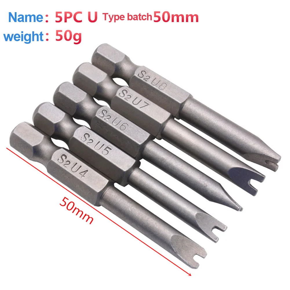 

Screwdriver Drill Bit Alloy Steel U Shaped Drivers Durable 5pcs Tamper Proof Portable Hex