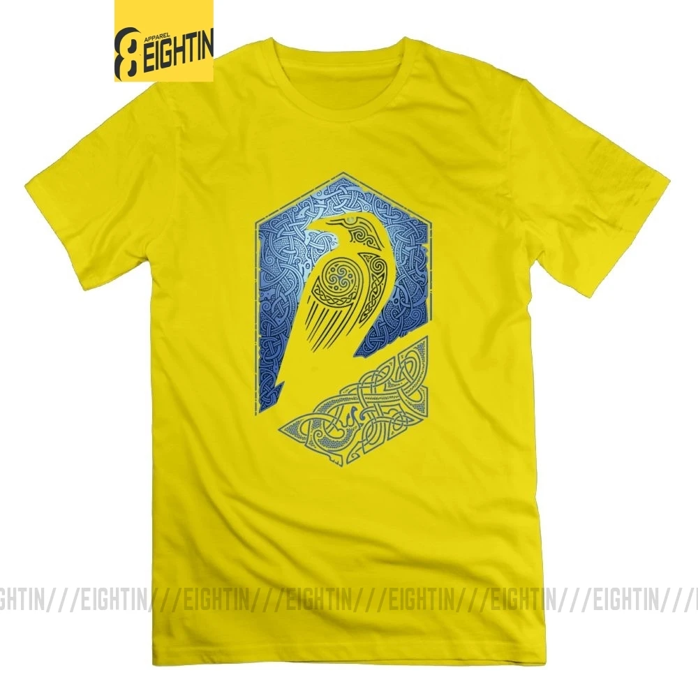 Футболка Viking Guardian Eagle, мужские футболки большого размера, стильные футболки с короткими рукавами и принтом, хлопок, с круглым вырезом - Цвет: Золотой
