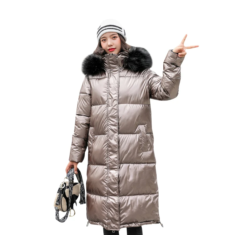 Winter Women's Down jacket Hooded Jackets 2019 Large size Fur Parka Jacket Women Fashion Casual Coats Medium Long Warm | Женская