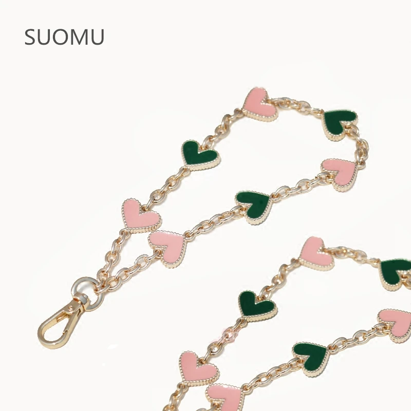 

Дизайнерская цепочка, ремешок, ручка, украшение в форме сердца, Золотая искусственная сумка, кошелек, Сменные аксессуары, качественная фурн...