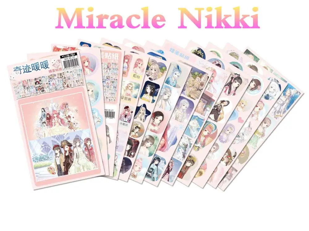 Miracle Nikki 12 шт./компл. чудо Никки небольшой настенный стикер игра вокруг наклейки подарок - Цвет: Miracle Nikki