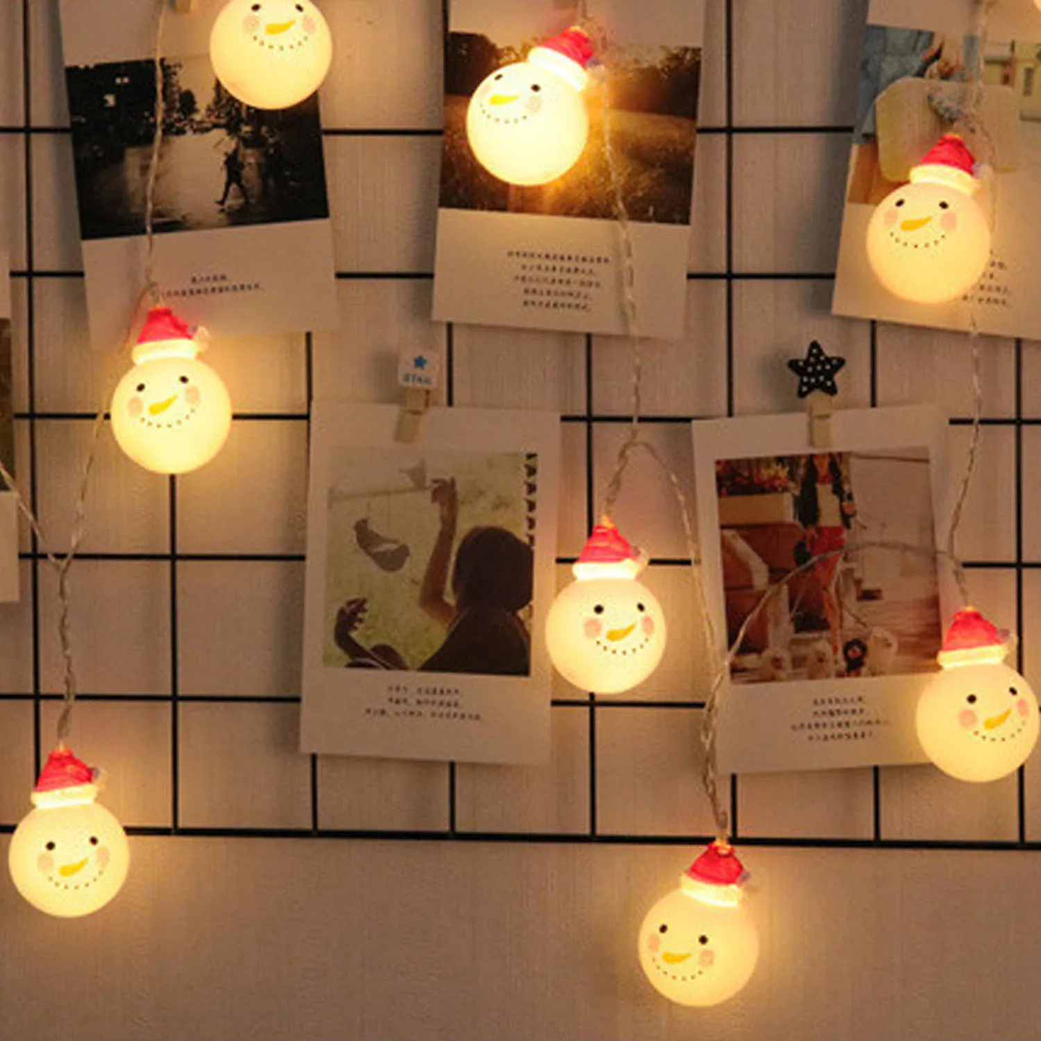 Behogar 10LED милый снеговик орнамент гирлянда сказочные огни на батарейках DIY