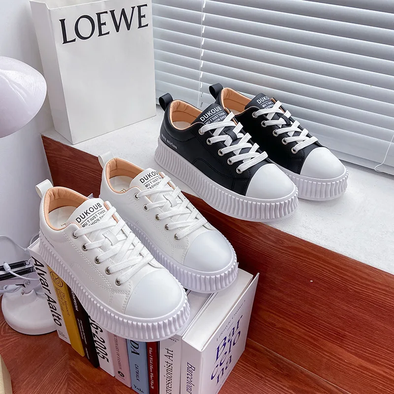 Fall 2021 new breathable white shoe female han edition ins tide sandals increased thick bottom loafers BF - 009