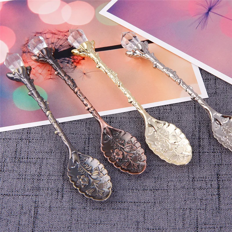 Crystal Head Pattern Coffee Spoon Kitchen Dining & Bar Vintage For Camping Picnic |