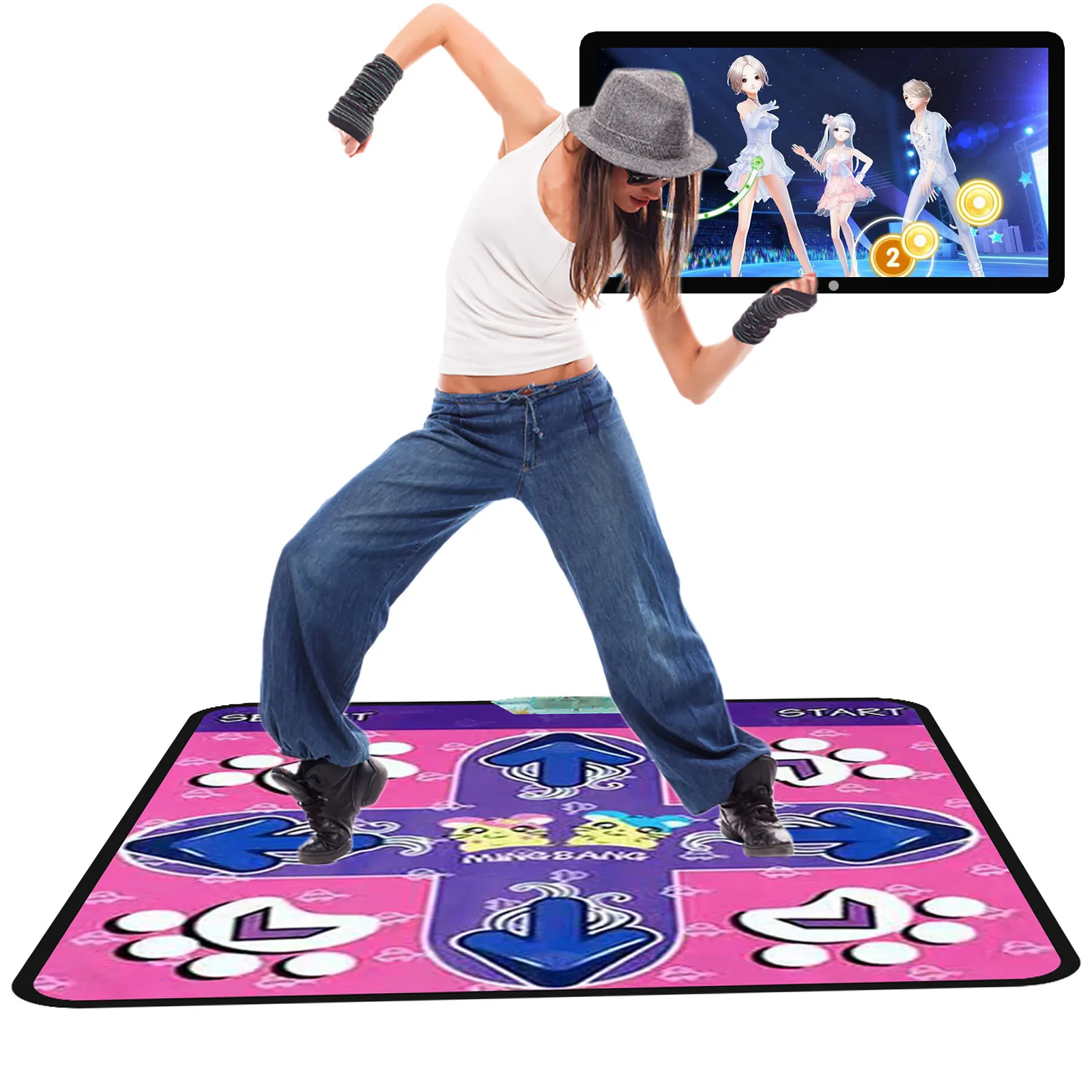 Танцевальный коврик нескользящий для танцора подушка ощущения игры йоги ТВ