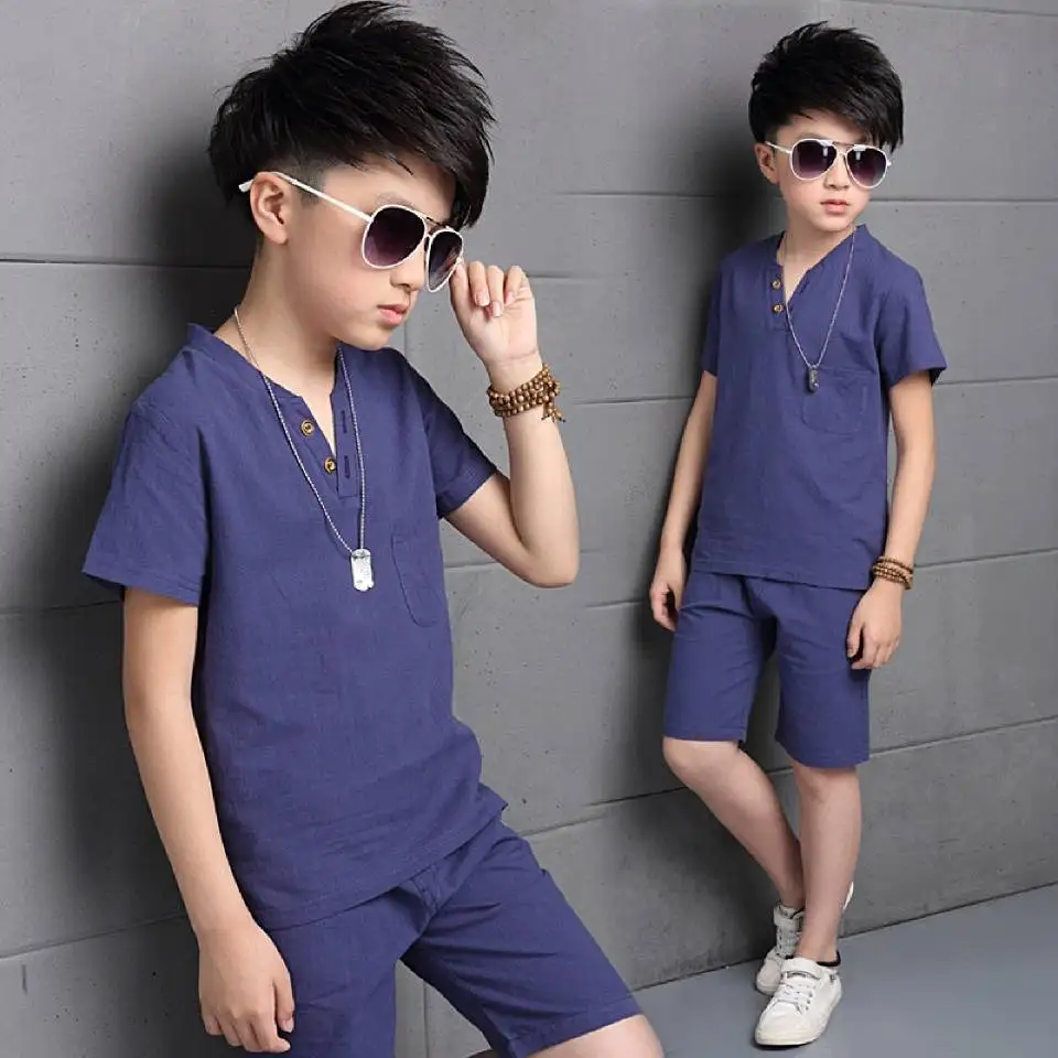 

Children Summer Casual Style Boys Clothing Set Short Sleeve T-shirt+Pants 2Pieces Suits Kids Clothes Boys 3-12 Year Can Wear