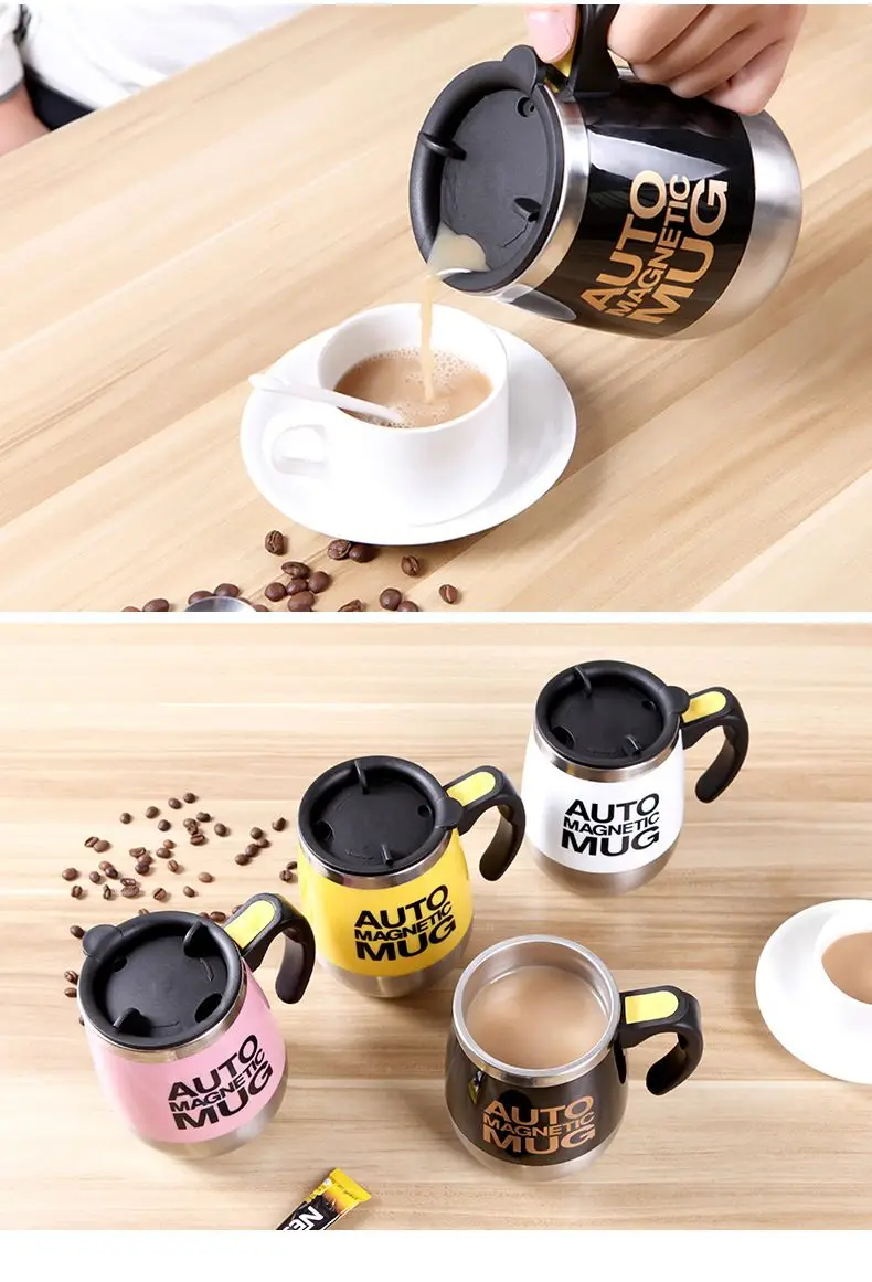 400/450ml Mugs Automatic Electric Lazy Magnetic Self Stirring Mug Coffee Milk Mixing Mug Smart Stainless Steel Jui ce Mix Cup