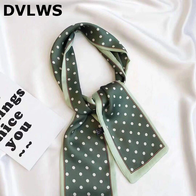 Женский длинный шелковый шарф DVLWS разноцветная шелковая сумка с шарфом и принтом