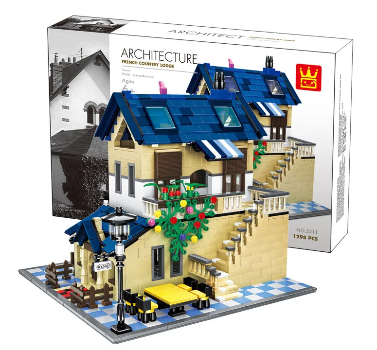 Конструктор сельская Вилла из серии архитектура набор строительных блоков