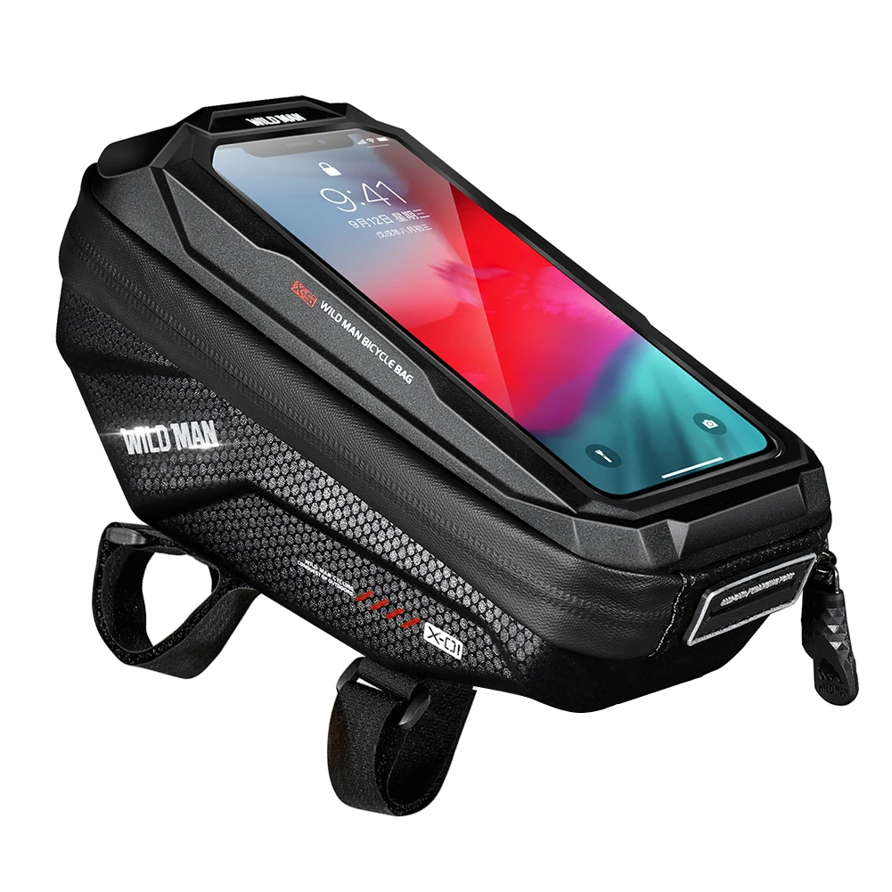 

MTB Bike Tube Hard Shell Waterproof Bicycle Touch Screen Pannier Pouch for WILD MAN Outdoor Cycle Biking Entertainment