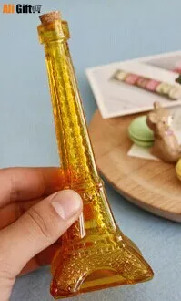 Новый 2021 Новое поступление Zakka Цветной Эйфелева башня Стекло ваза домашнее
