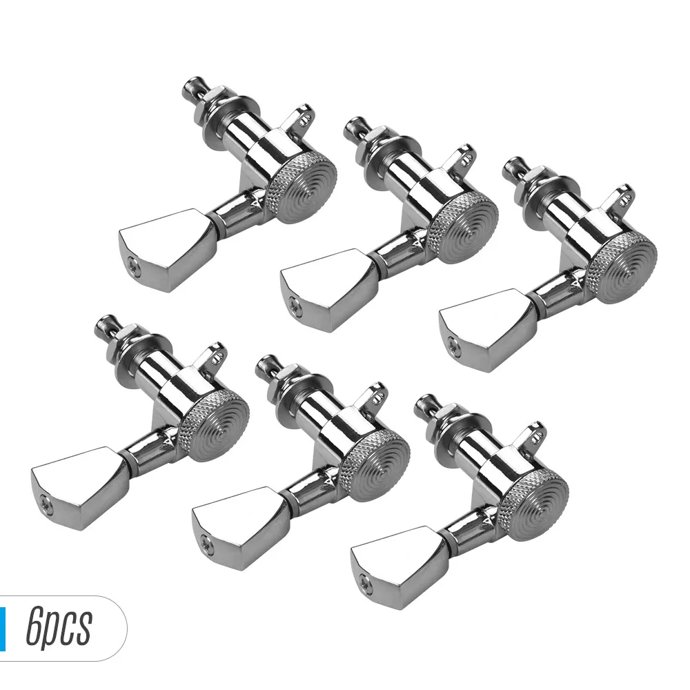 

Electric Guitar Machine Heads Knobs String Tuning Pegs Locking Tuners 6 Pcs 6R Guitar Accessories with Screws and Ferrules