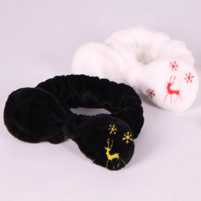 

2020 New Christmas Coral Fleece Wash Face Bow Hairbands For Women Girls Headbands Headwear Hair Bands Turban Hair Accessories